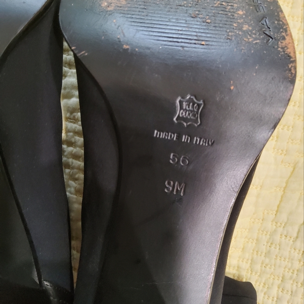 Via Spiga Nylon Leather Heeled Boots Size 9 - Picture 5 of 13
